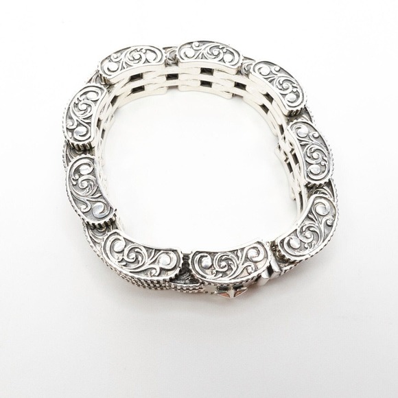 King Baby Studio Small 7 Row Rotor Link Bracelet Star Box Clasp Silver .925 - Picture 2 of 11